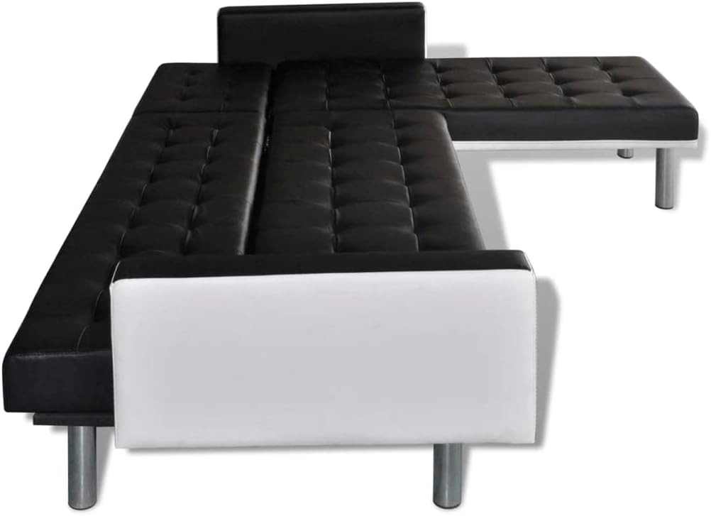 Black L-Shaped Sofa Bed D636786