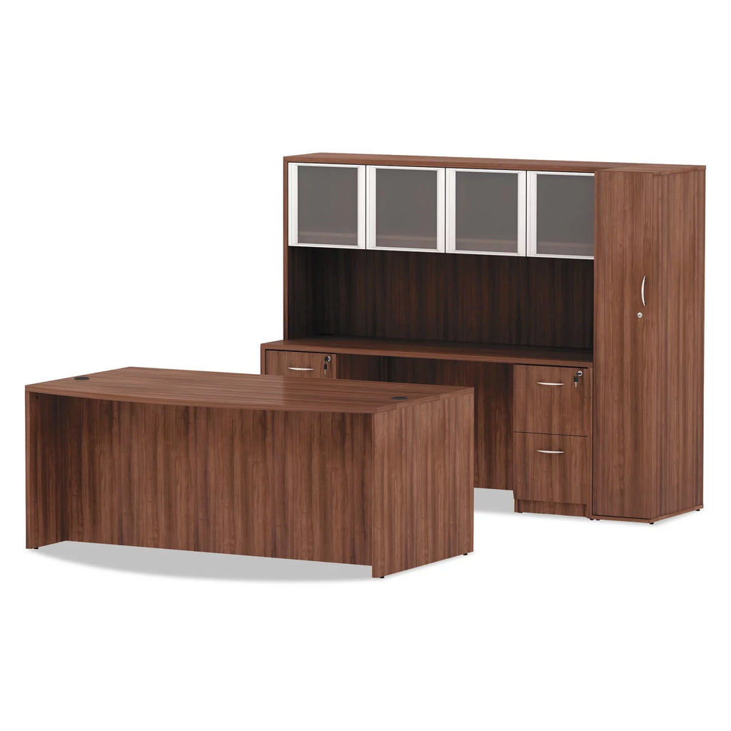 Modern Walnut Bow Front Desk Shell H1169