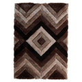 Brown Geometric Polyester Area Rug 3'5 x 5'5 B58952