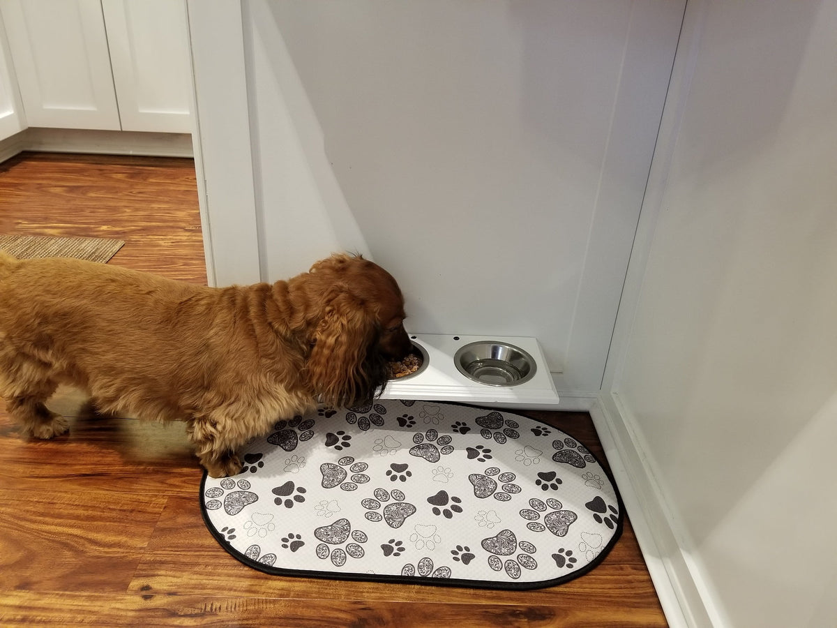 Unfinished Wood Pet Food Holder W654