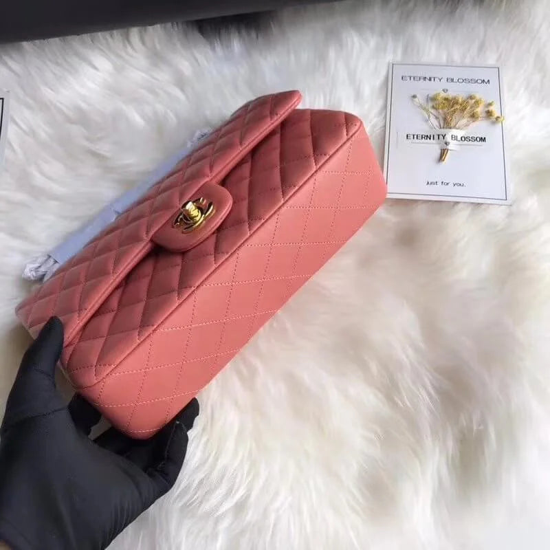 Lambskin Leather Flap Bag E569