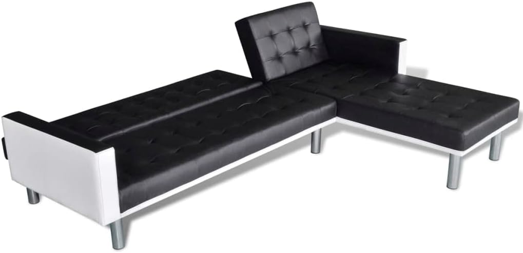Black L-Shaped Sofa Bed D636786