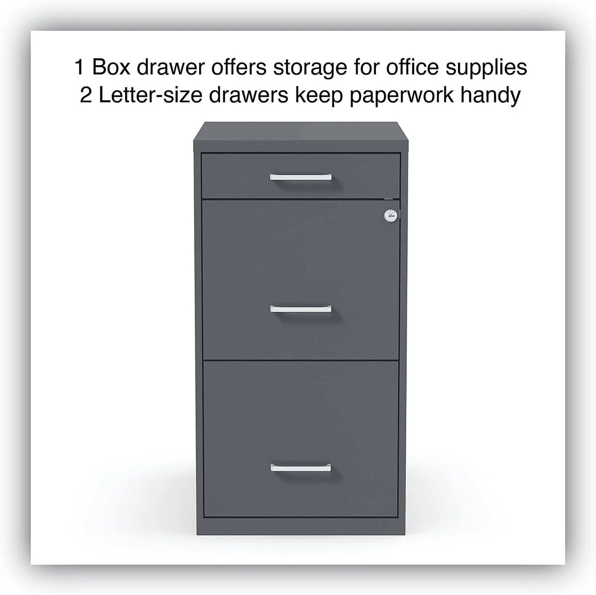 Charcoal 3-Drawer Vertical File Cabinet H1317