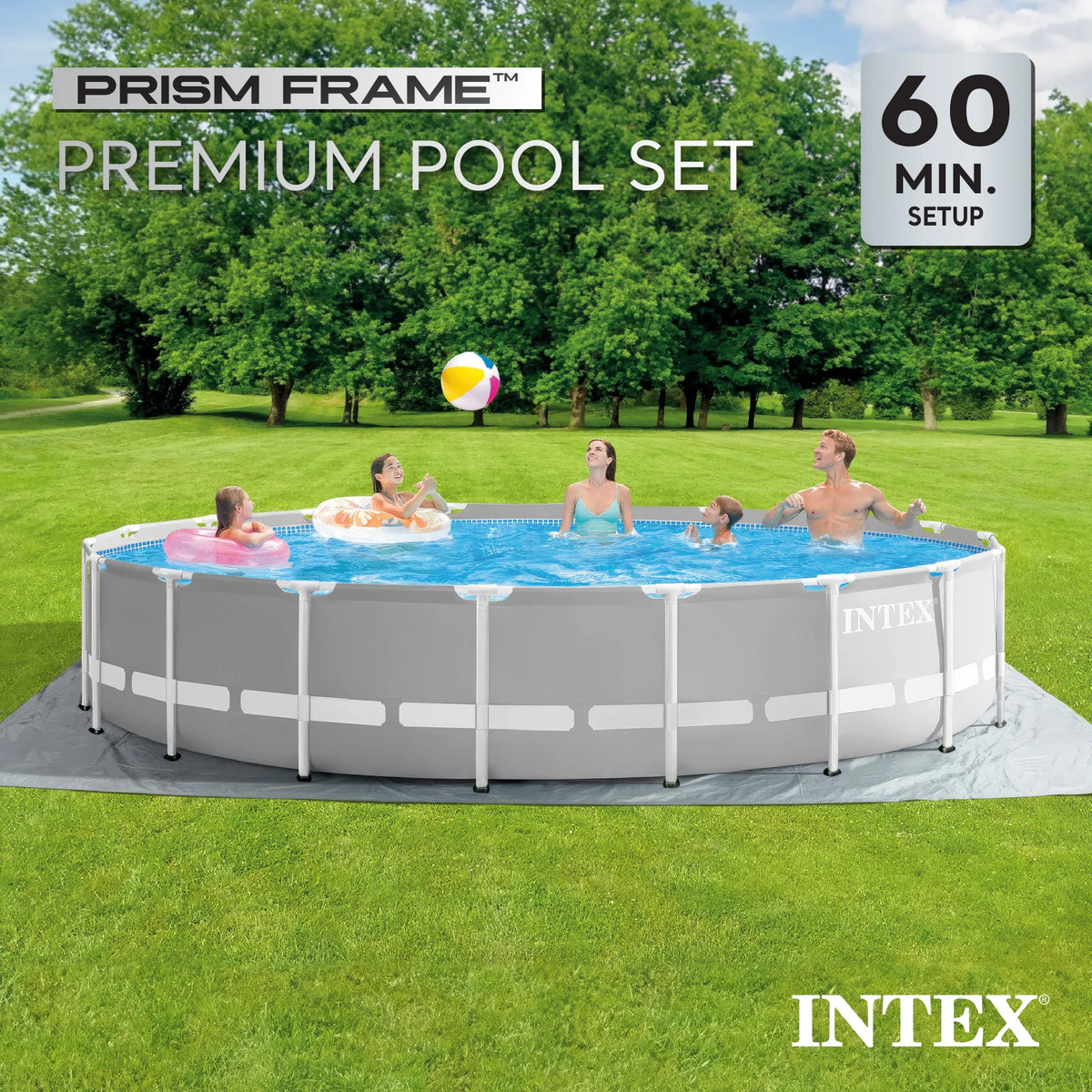 10ft x 30in Prism Frame Above Ground Swimming Pool & Filter Pump G351