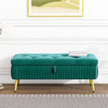 Green Storage Bench Ottoman K274692