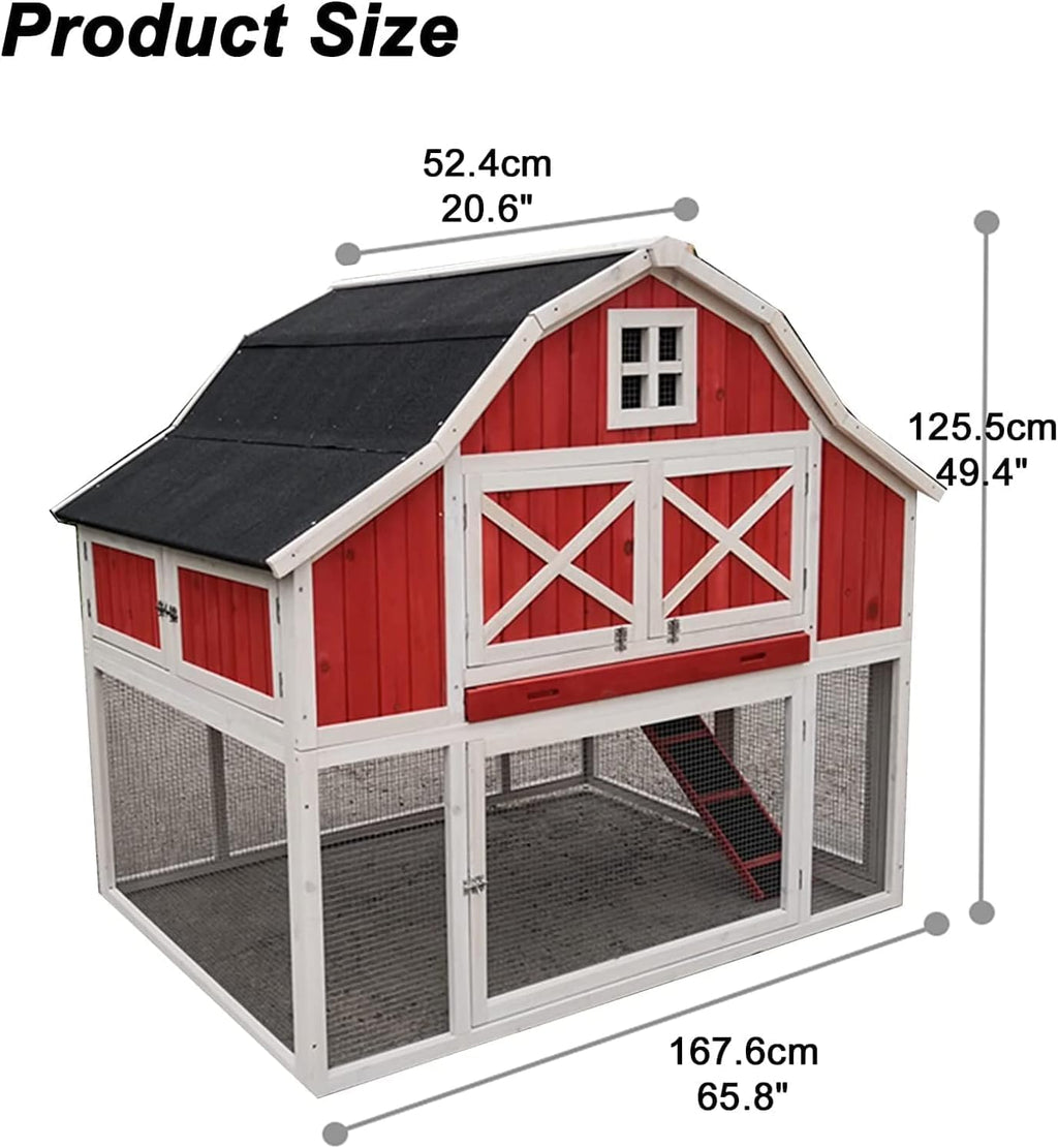 Large Wooden 65 inch Rabbit Hutch with Door and Removable Bottom Wire Mesh Z4189