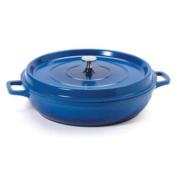 4.5 Quart Blue Cast Aluminum Braiser Pan G21810