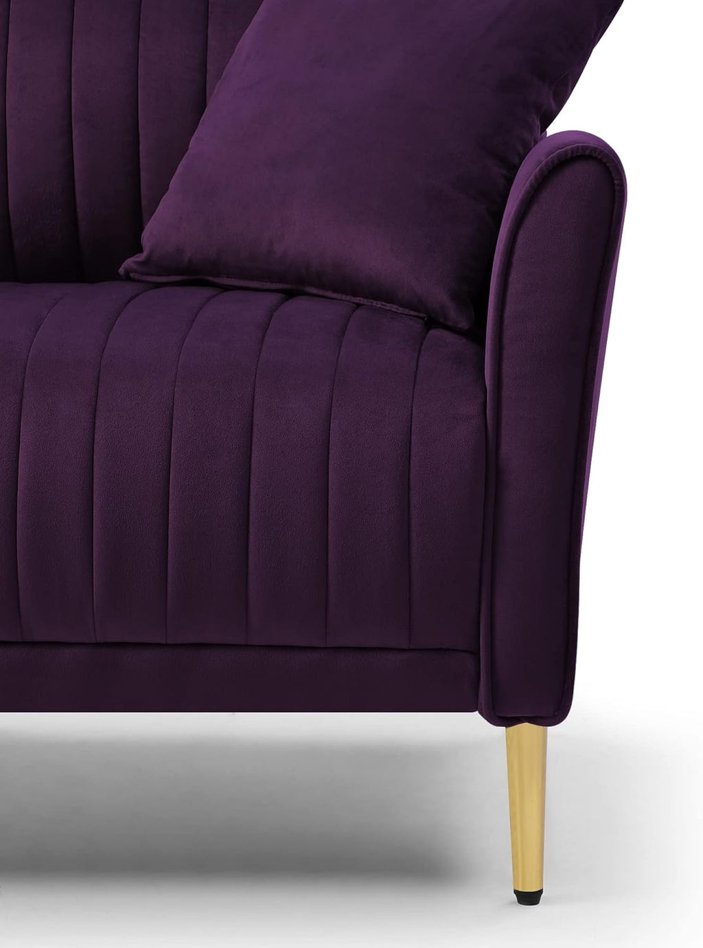 Purple Velvet Accent Chair with Gold Legs I36587