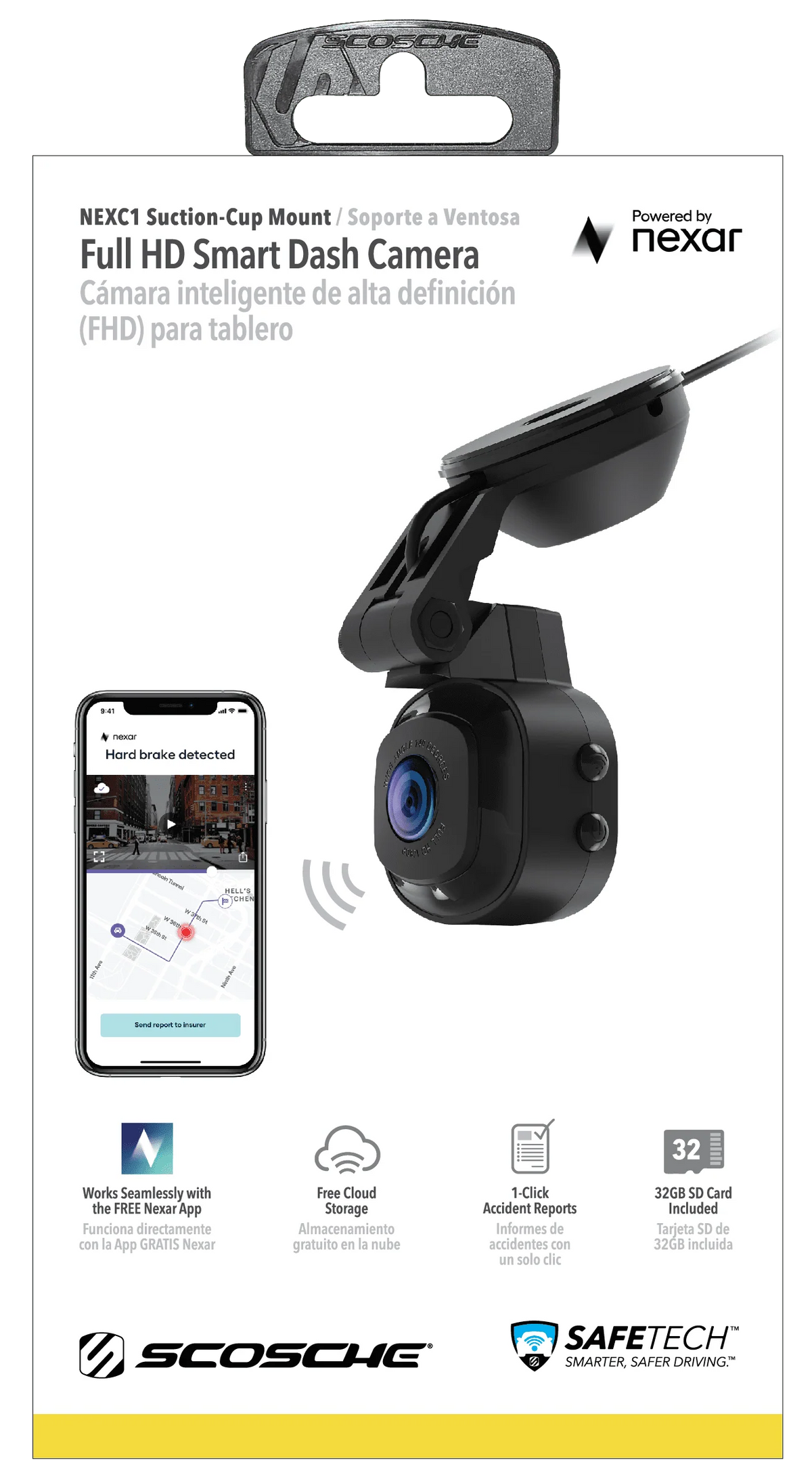 Full HD Smart Windshield Mount Car Dash Cam Black H1492