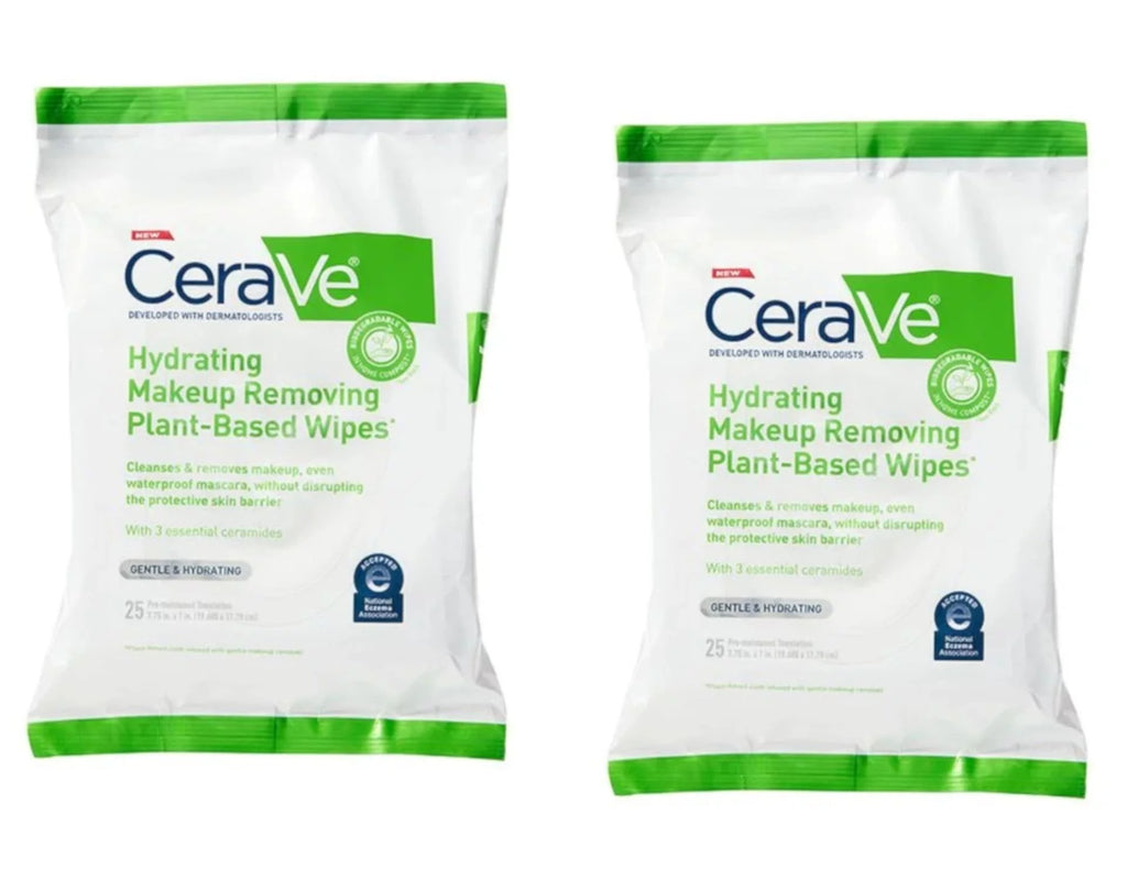 Hydrating Makeup Removing Plant-Based Wipes 25 Count Pack Of 2 Z52039