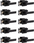 Matte Black Privacy Door Lever with Lock S481