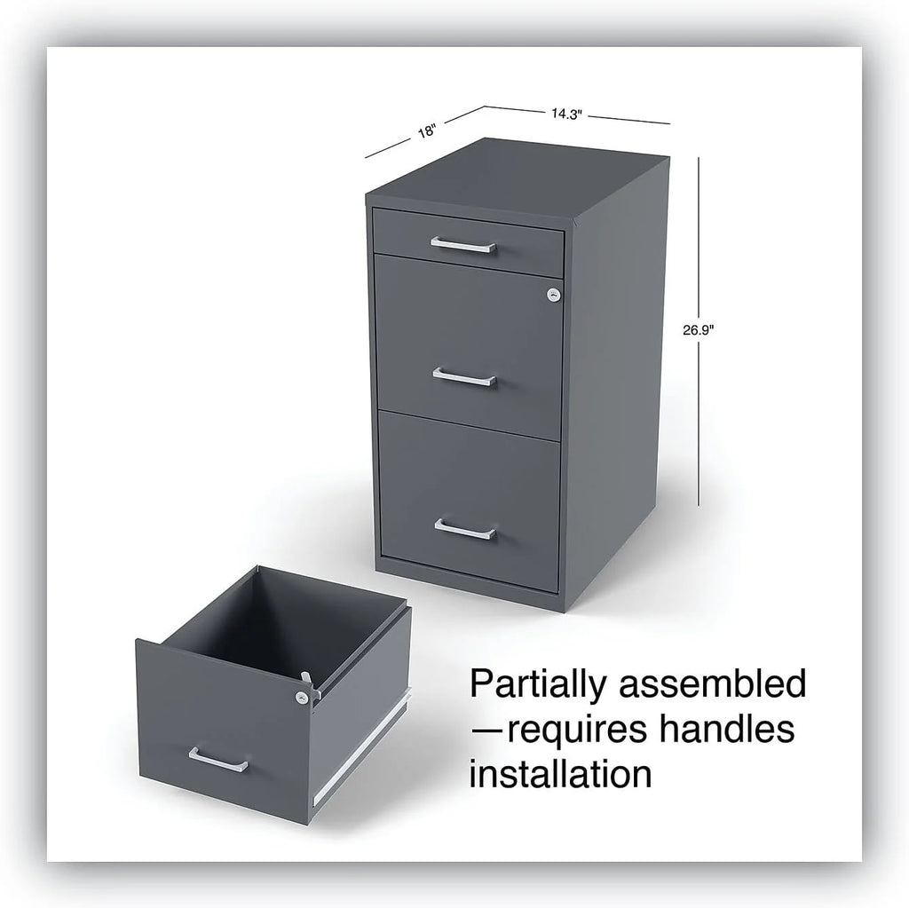 Charcoal 3-Drawer Vertical File Cabinet H1317