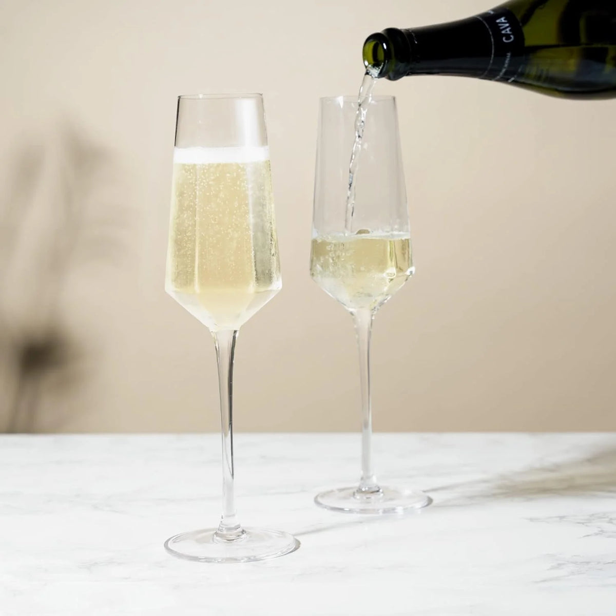 Clear 9 Oz Stemmed Champagne Flutes Set of 2 N796470