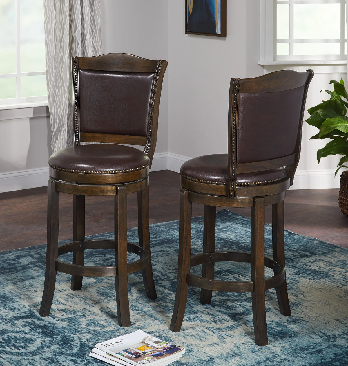 Brown 30" Set of 2 Barstools N9059