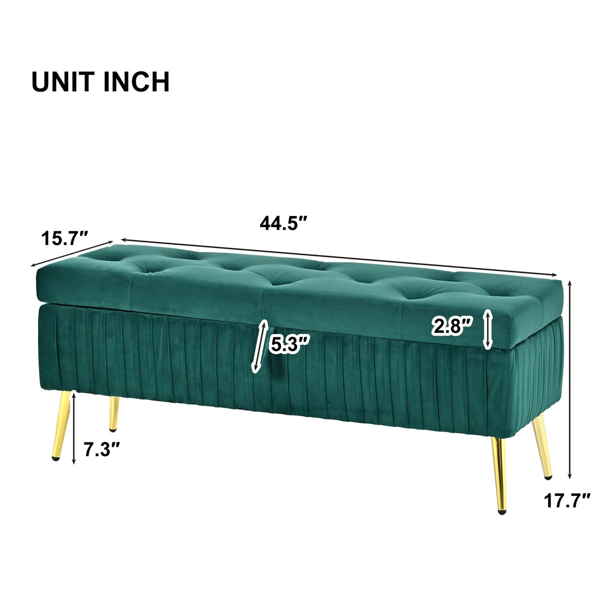 Green Storage Bench Ottoman K274692