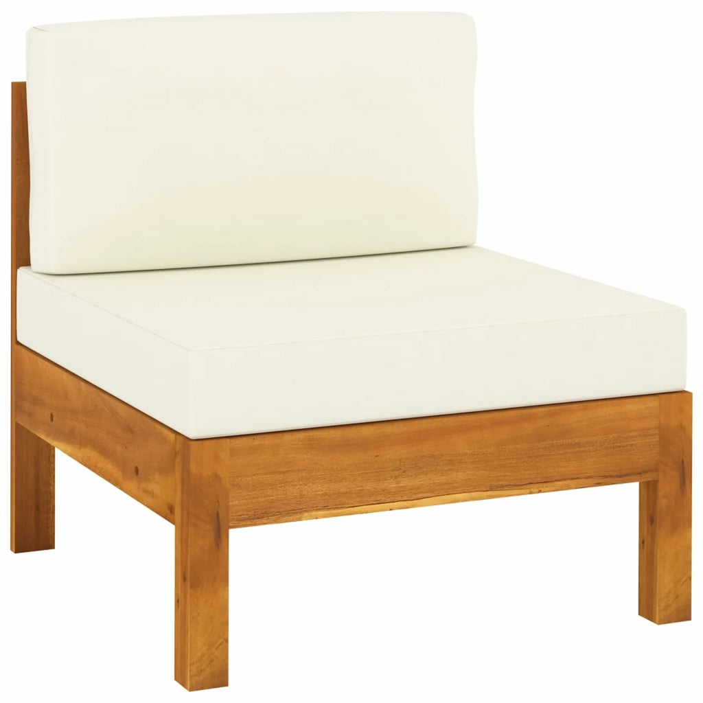 Solid Acacia Wood Sofa with White Cushions T517
