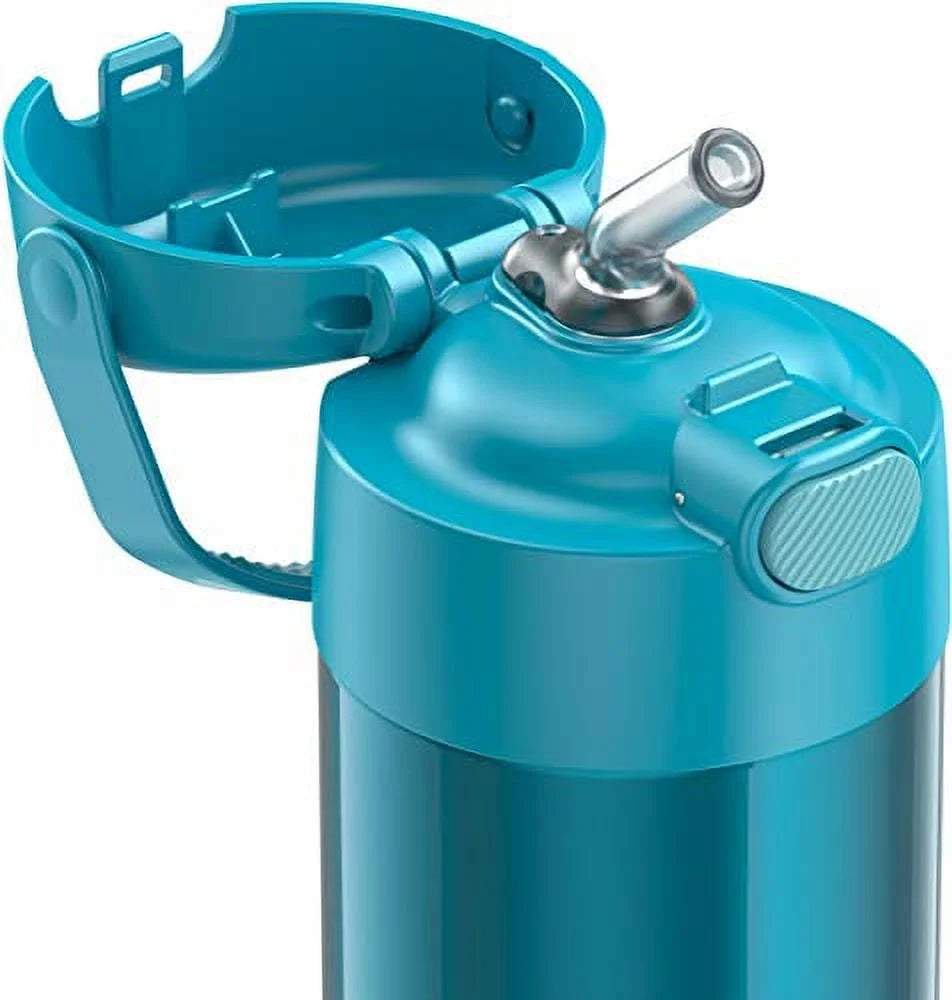 Teal 12 Ounce Stainless Steel Vacuum Insulated Kids Straw Bottle N7677
