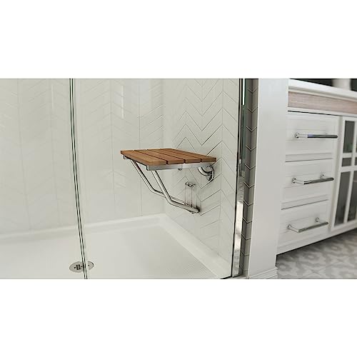 Natural Teak Wood Folding Shower Seat T9573