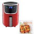 Red/Silver Electric Mini Air Fryer with Digital Touchscreen P672974