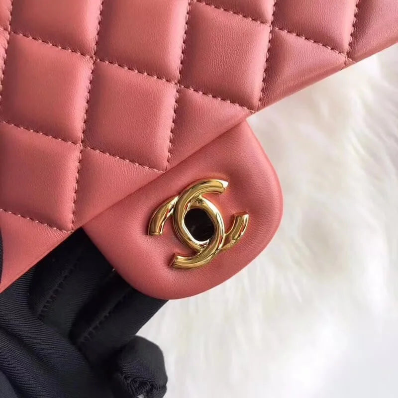 Lambskin Leather Flap Bag E569