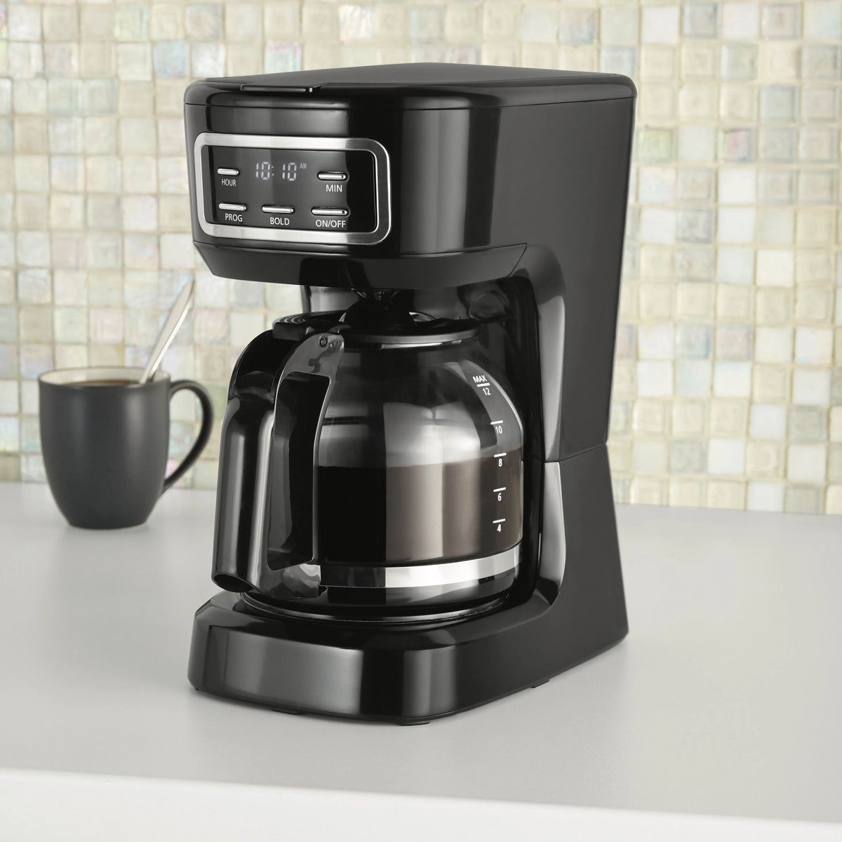 12 Cup Programmable Coffee Maker 1.8 Liter Black X1620