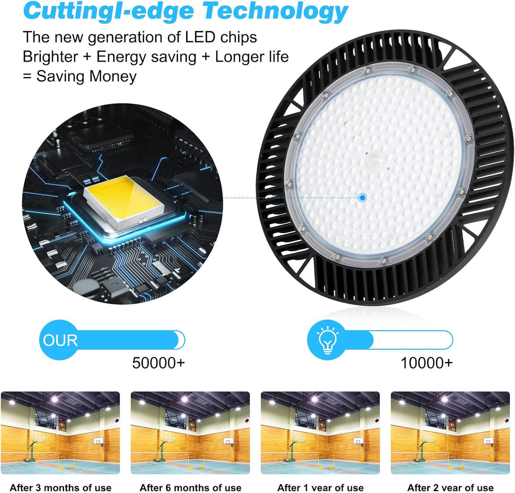 200W UFO LED High Bay Light Fixture, 28000LM, 5000K O695998
