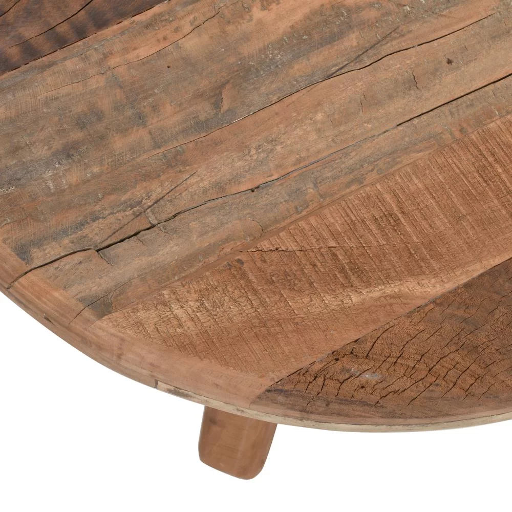 24" Round Rustic Solid Wood Coffee Table A2214