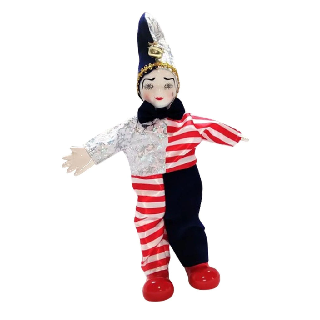 Clown Doll Harlequin Doll Antique Doll Collections Toy, 9.84'' Movable Joint Jester Doll V689122