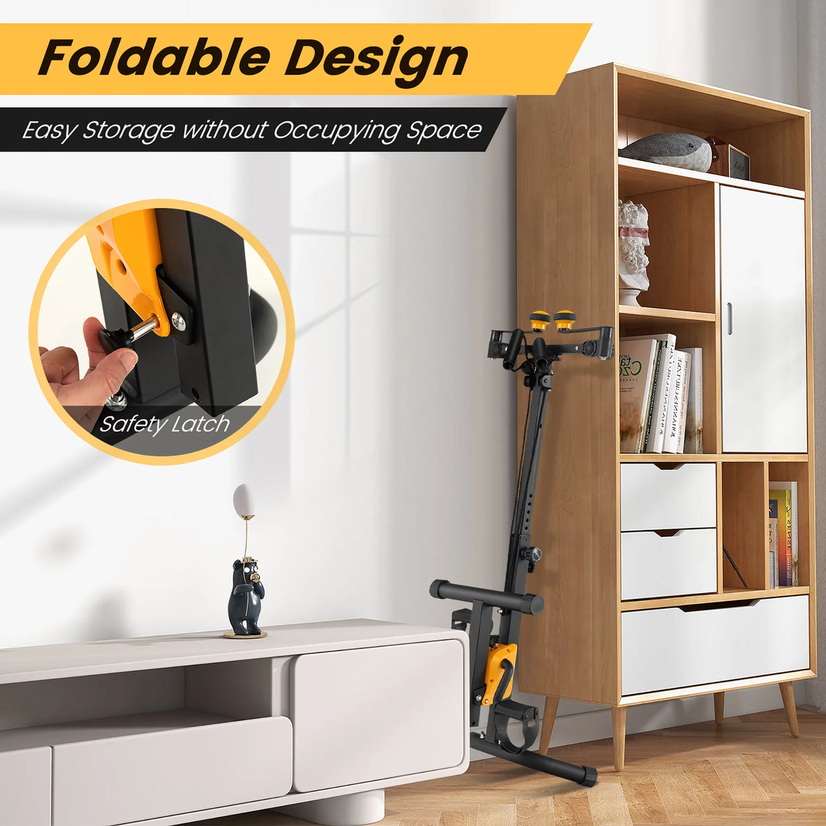 Folding Pedal Exercise Bike with Adjustable Resistance U859119