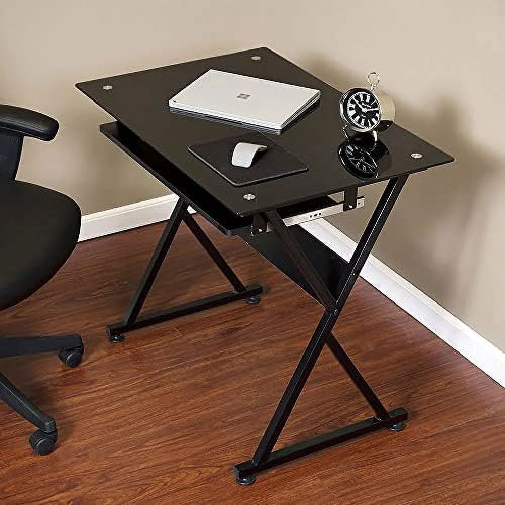 Glass Computer Desk Black W53729