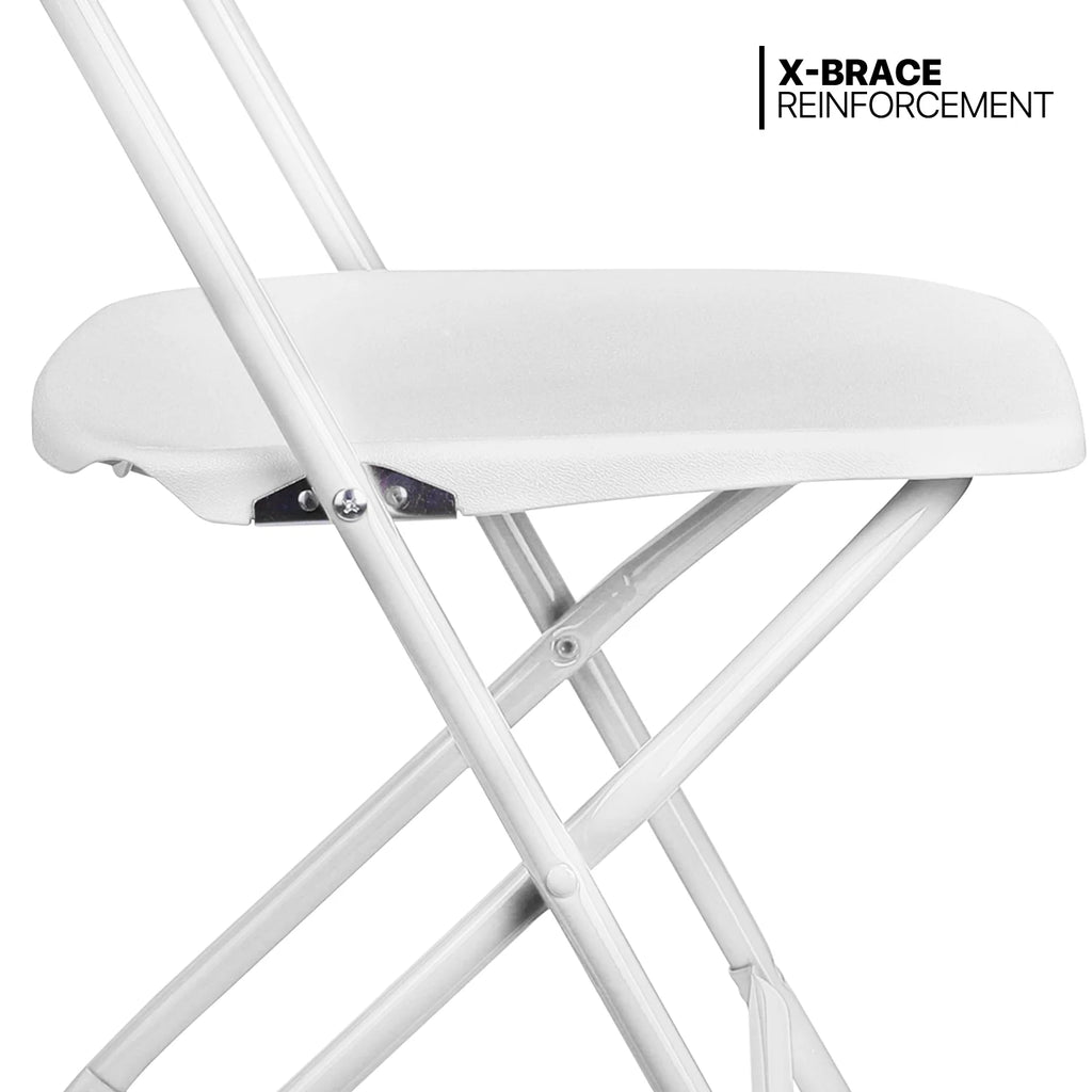 11-Piece White Folding Dining Table and Chairs Set O36719