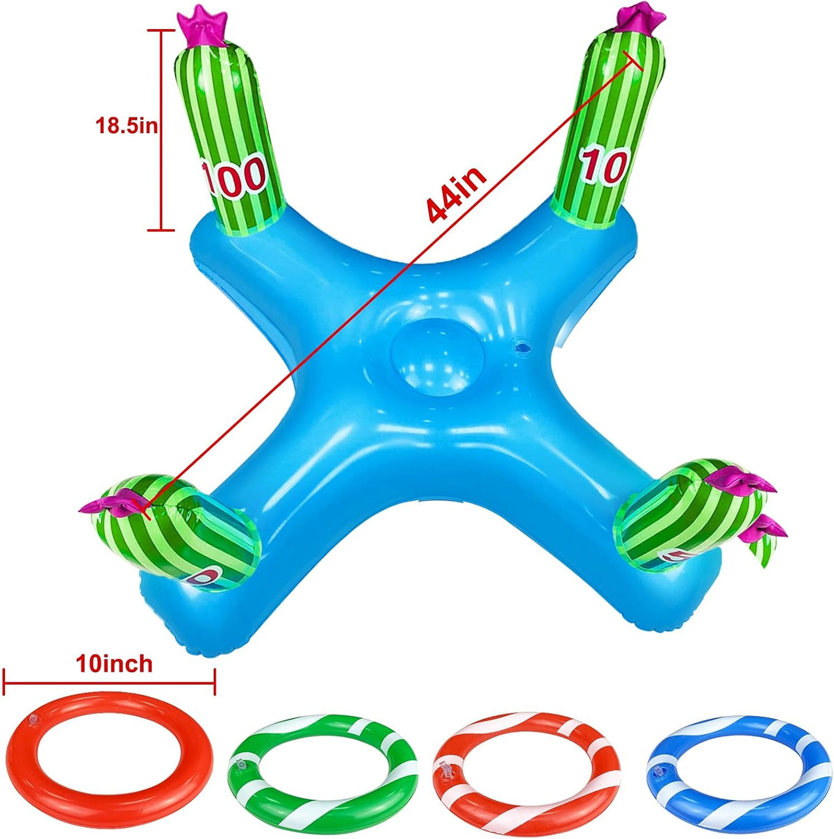 Giant Inflatable Cactus Ring Toss Party Game Toys (4 Rings) I354