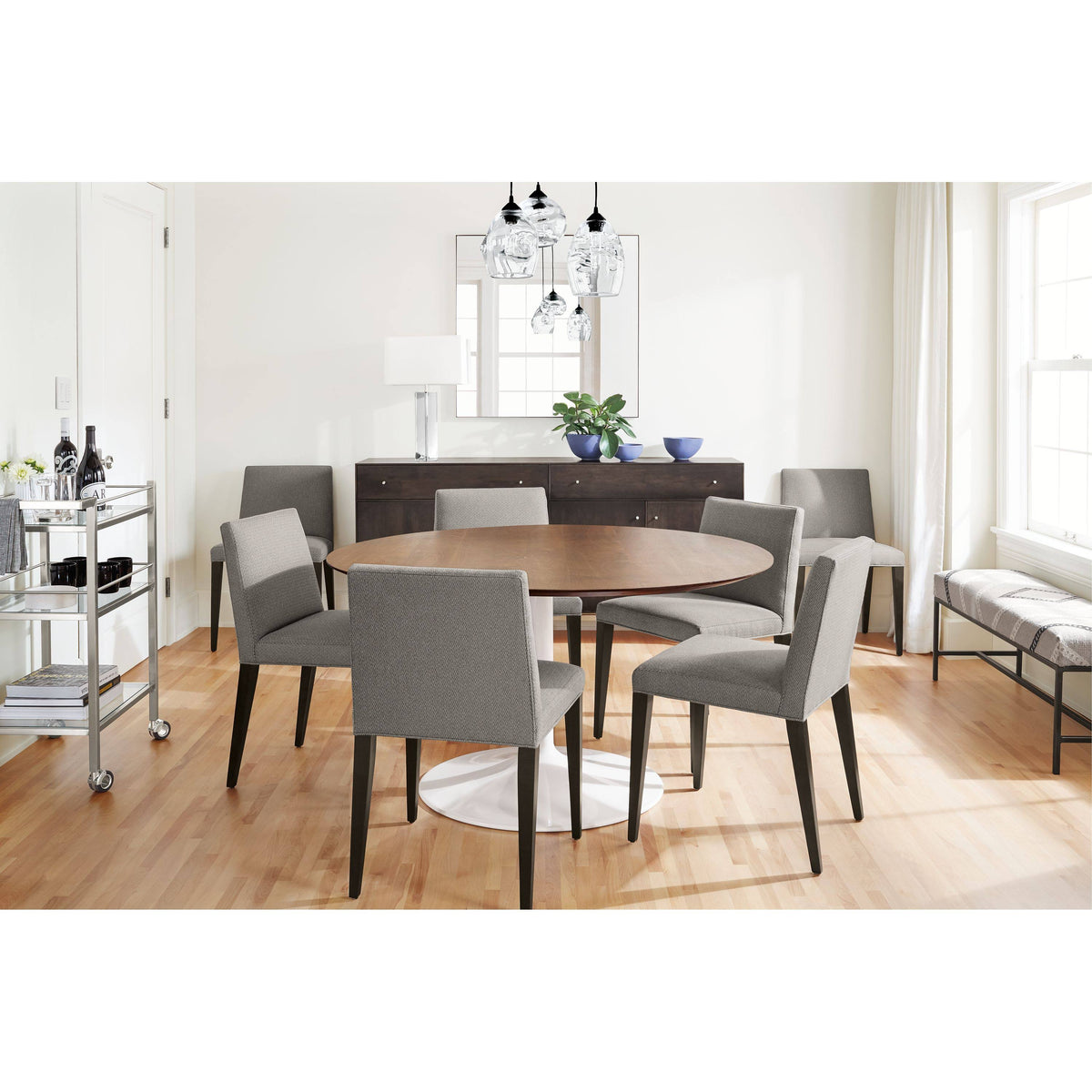 Modern Aria Round Table 27 Diameter in Grey B4666