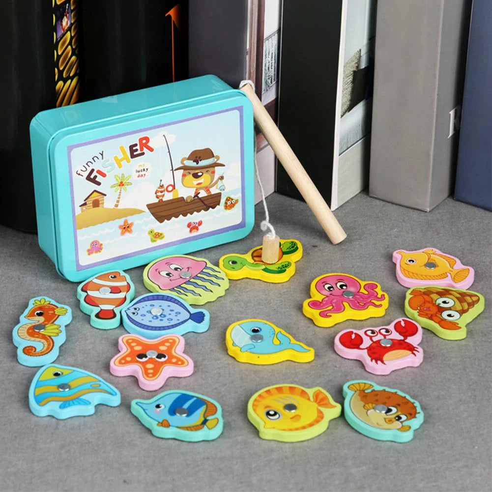 Wooden Magnetic Fish Puzzle Game O480786