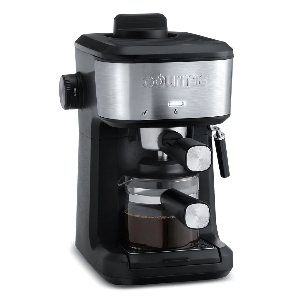 4-Shot Steam Espresso, Cappuccino, and Latte Maker with Frothing Wand G20198