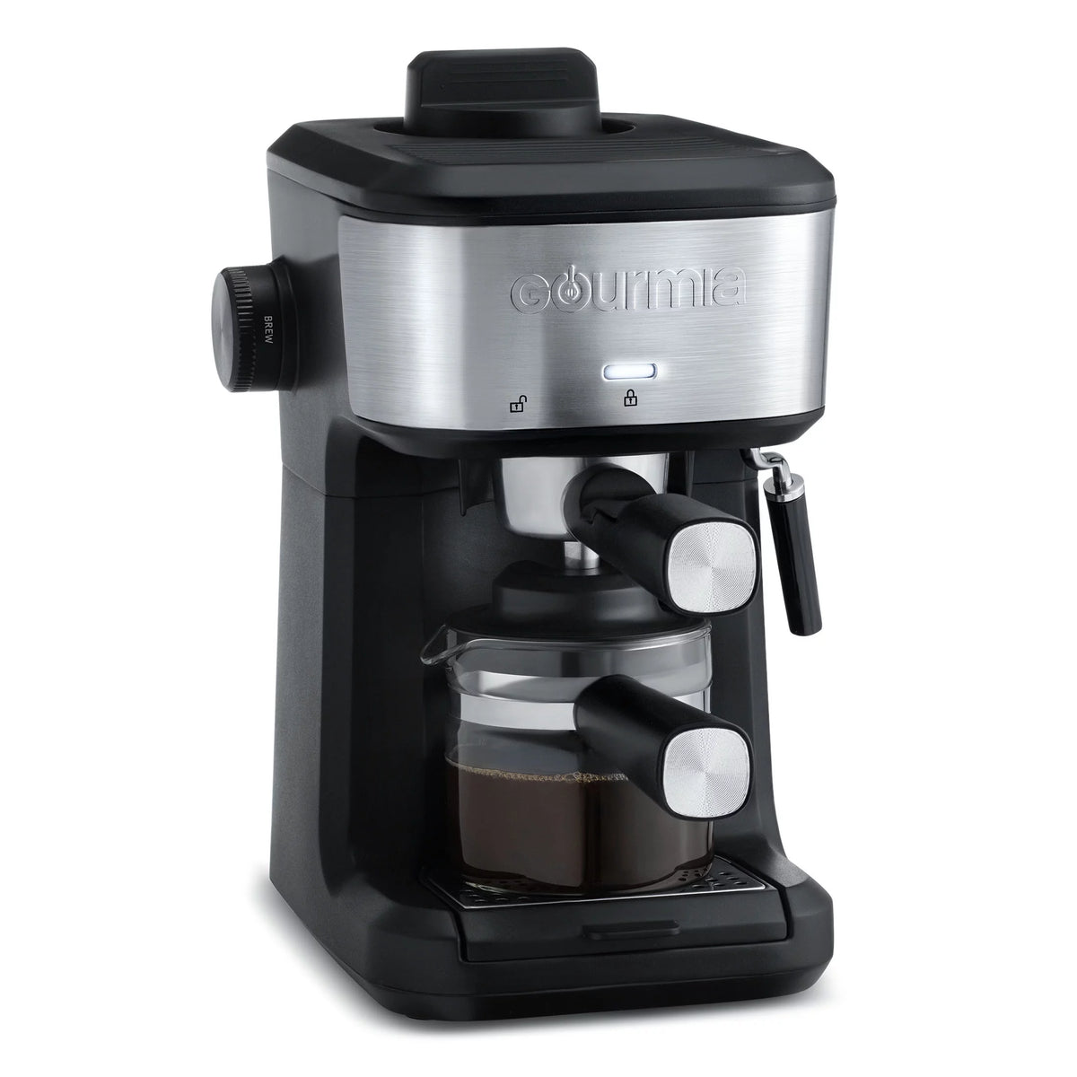 4-Shot Steam Espresso, Cappuccino, and Latte Maker with Frothing Wand G20198