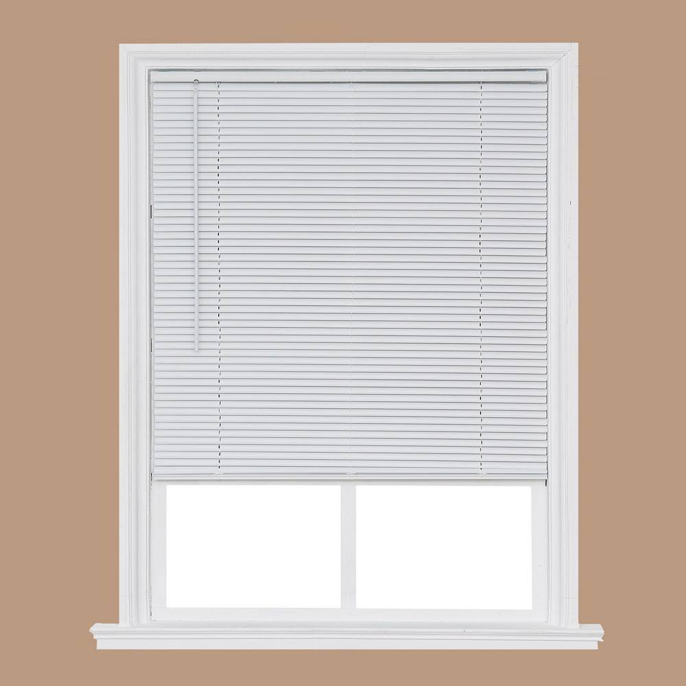 White Cordless Room Darkening Vinyl Mini Blind 59 in. W x 64 in. L N685