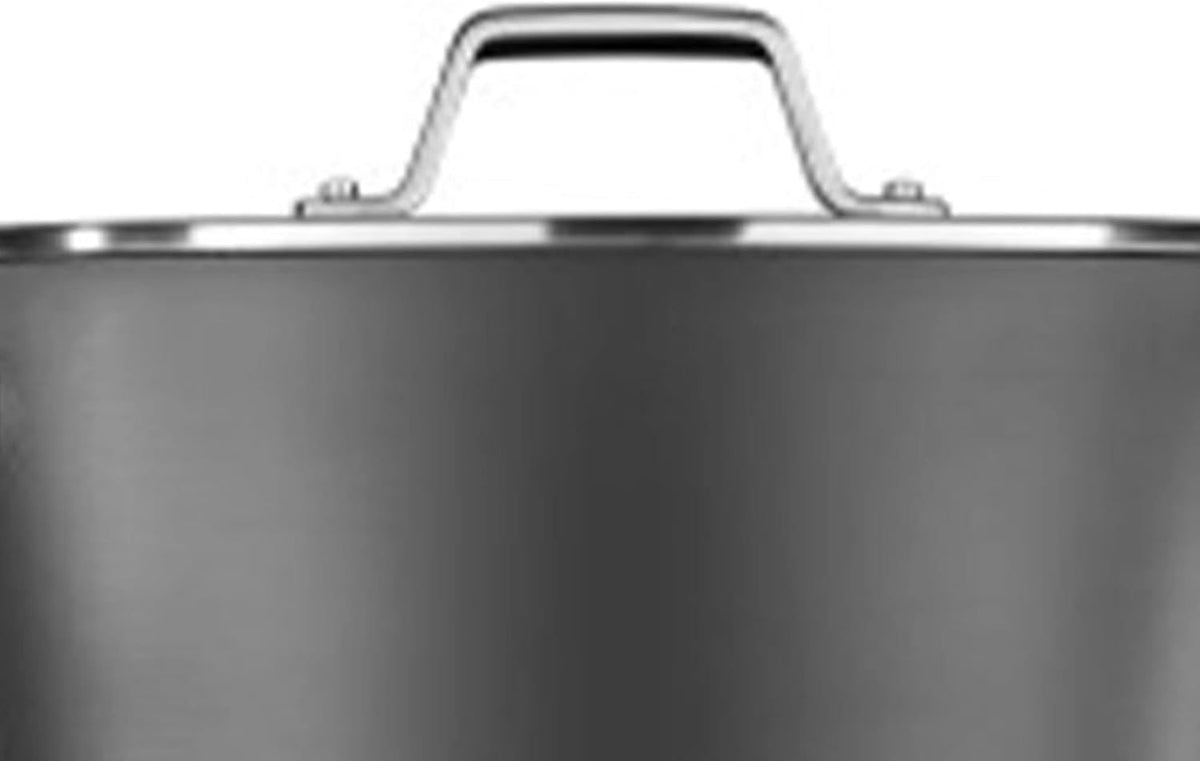 8 Quart Hard Anodized Nonstick Cookware with Lid and Steamer Inserts, Black A966890
