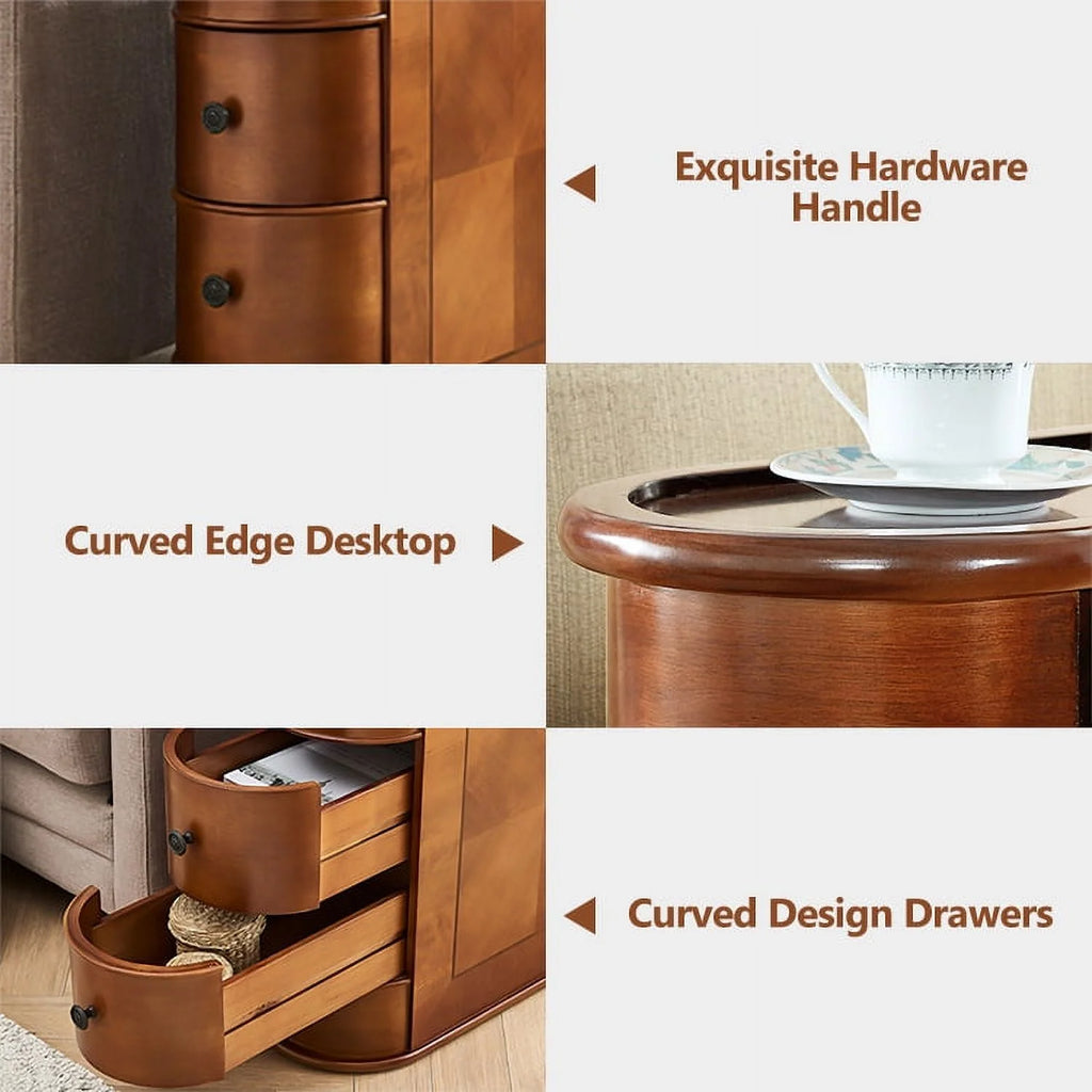 2-Drawer Wood End Table O259174