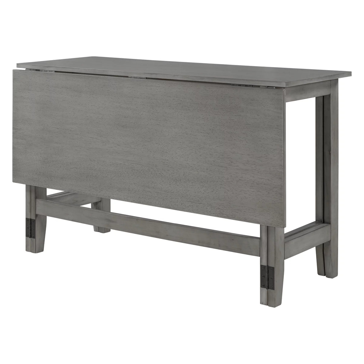 Gray Extendable Wood Dining Table with Drop Leaf I625