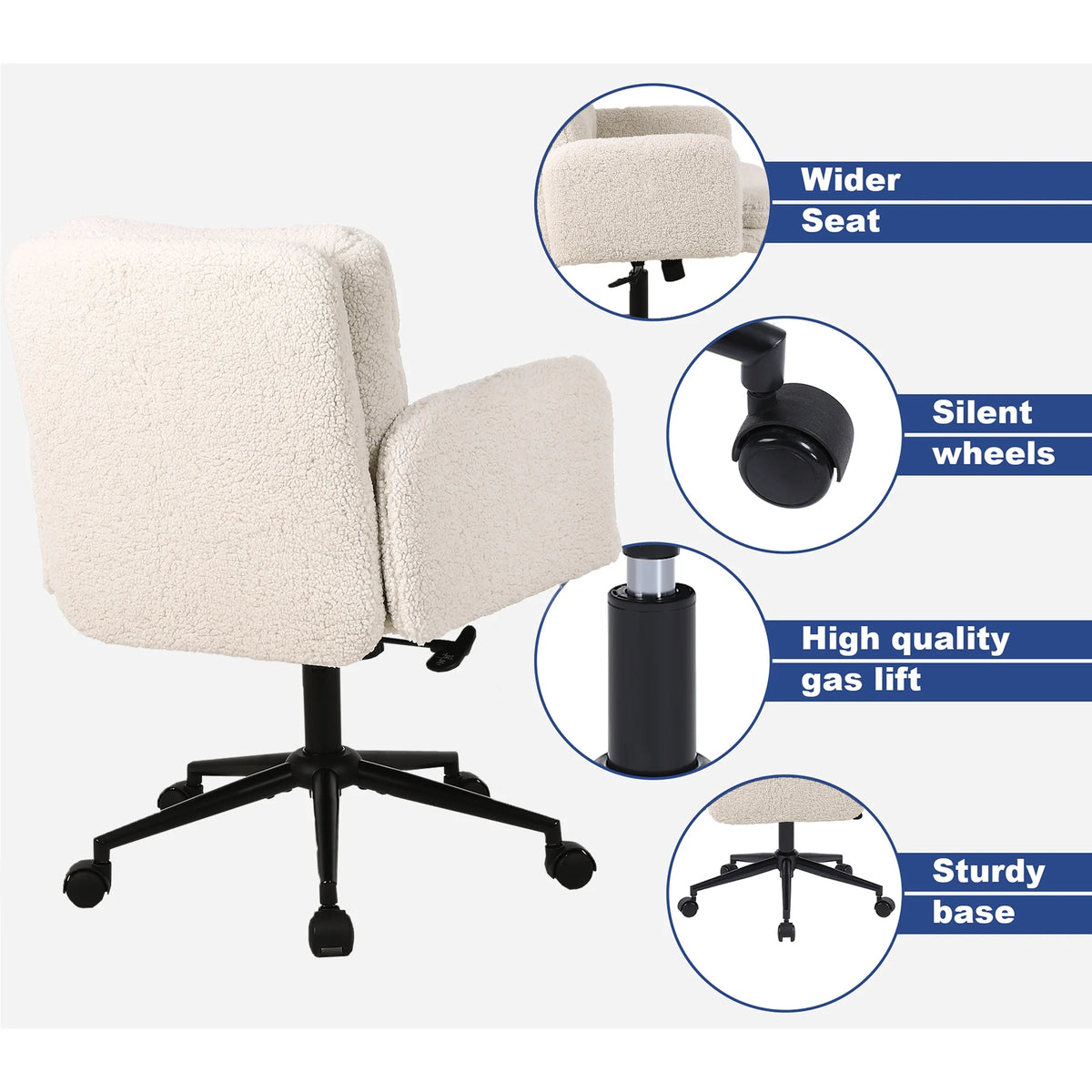 Adjustable Home Office Chair with Wheels L3634
