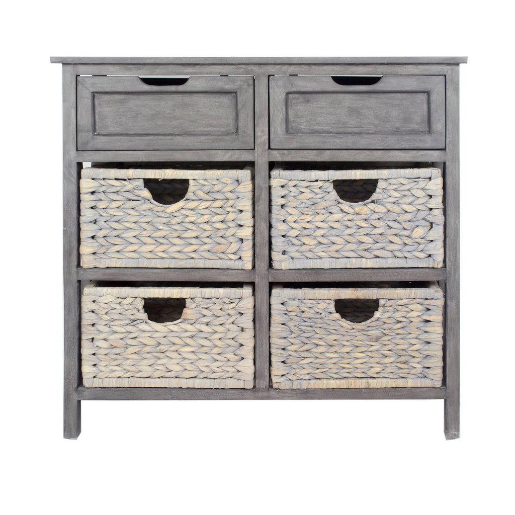 Grey 2-Drawer 4-Basket Accent Cabinet B99207