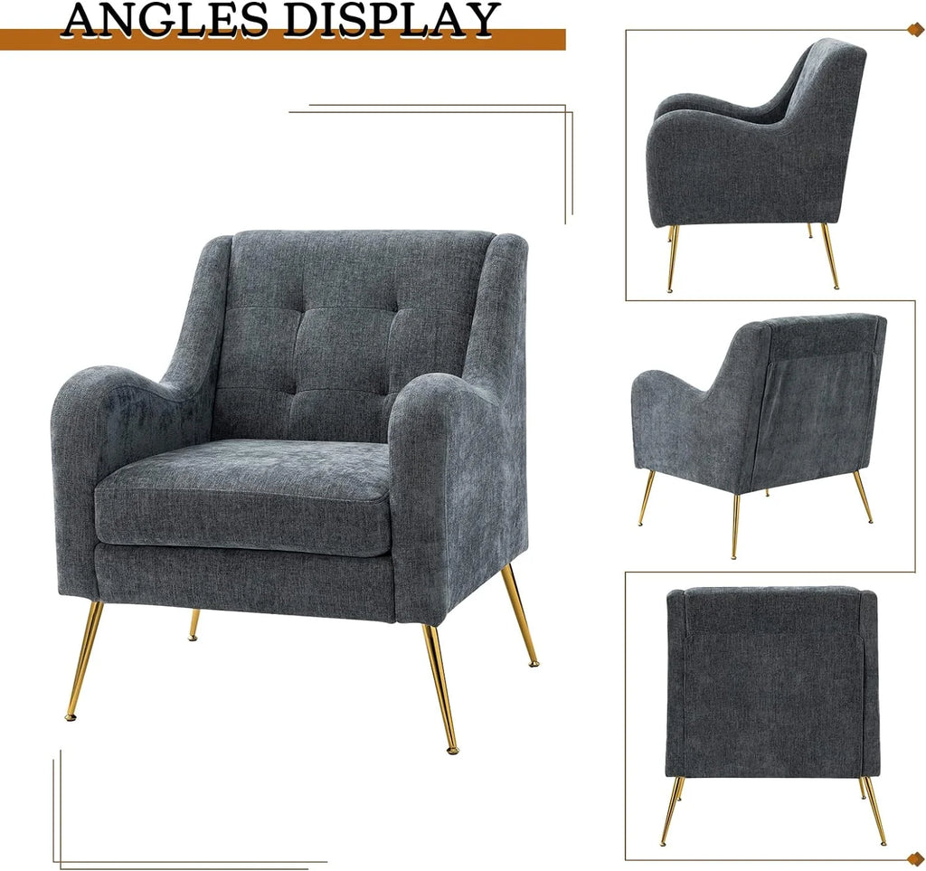 Navy Upholstered Armchairs Set with Removable Cushion O81978