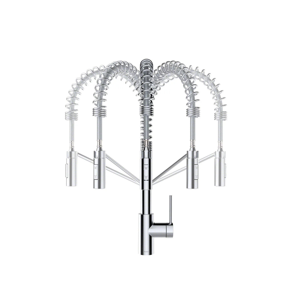 Single Handle Pull Down Kitchen Sink Faucet, Chrome F878