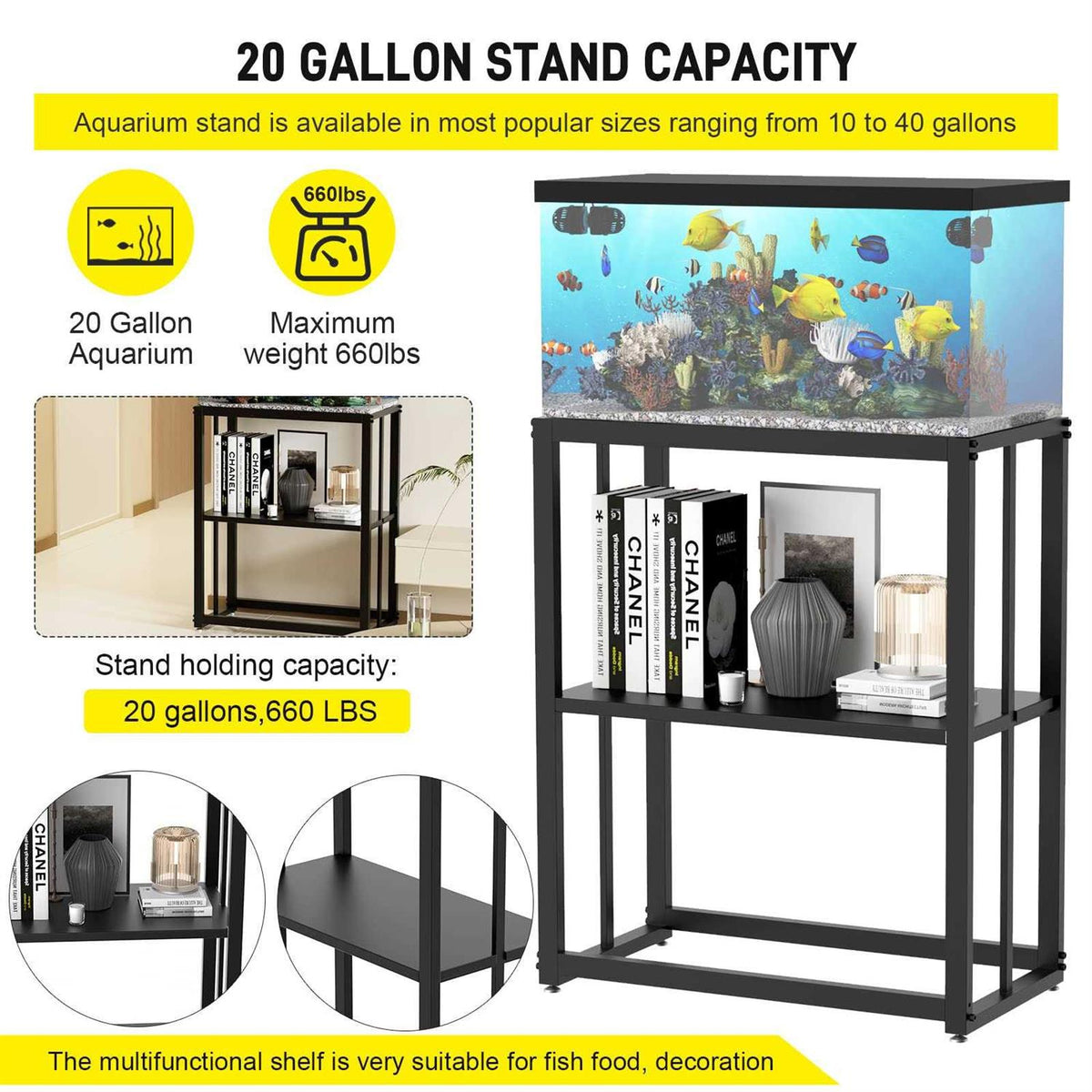 Metal Aquarium Stand 20 Gallon F548