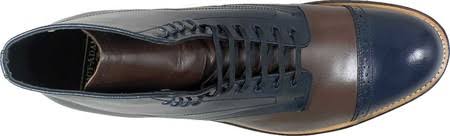 Navy/Brown Kidskin Leather Shoes D390435