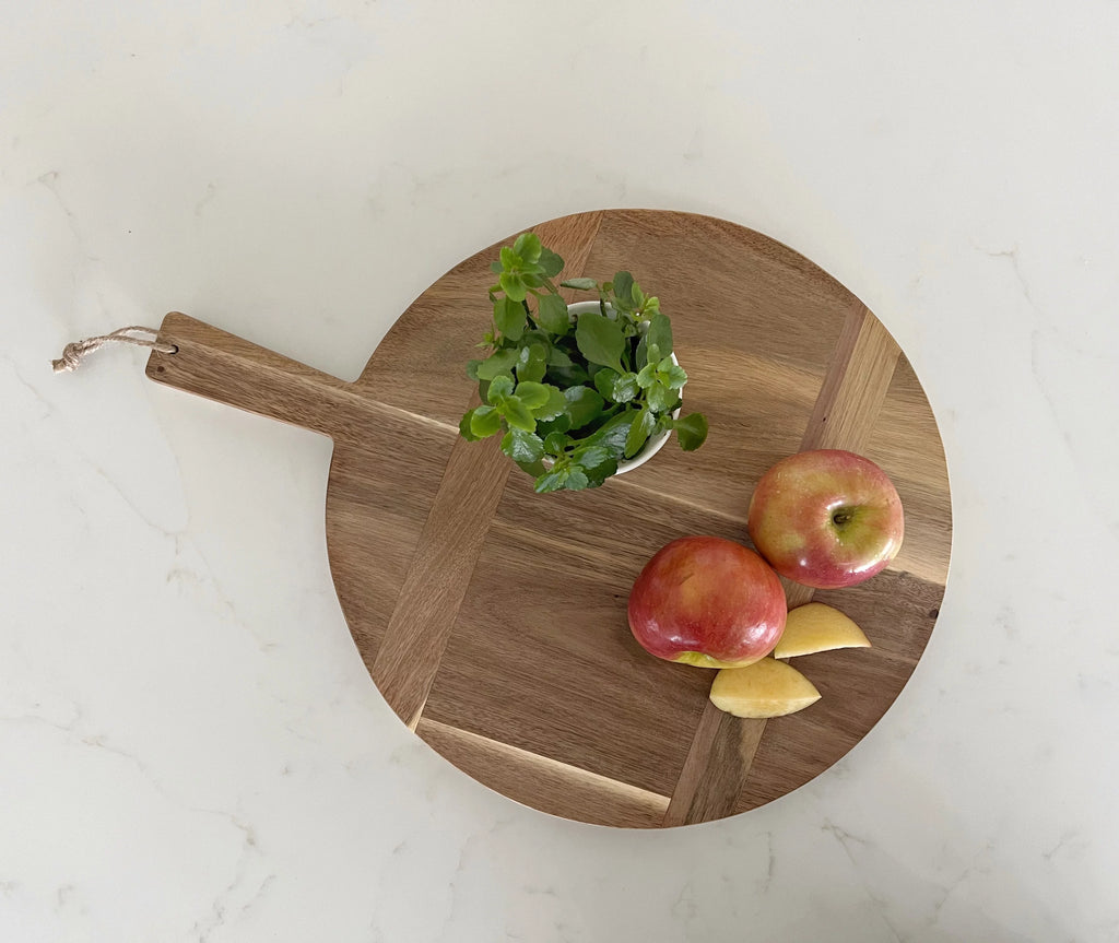 Large Round Acacia Wood Bread Board 16" Diameter X593034