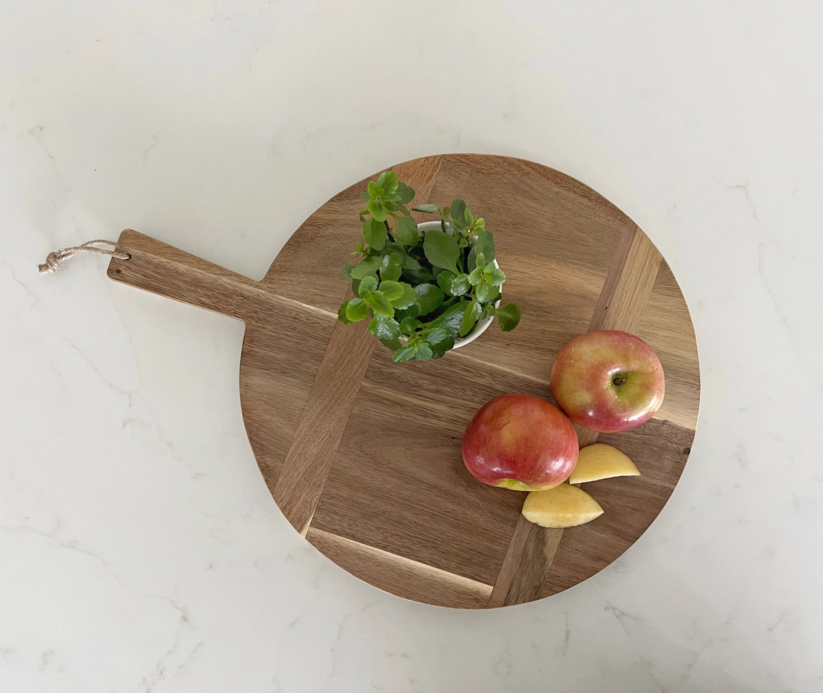 Large Round Acacia Wood Bread Board 16" Diameter X593034
