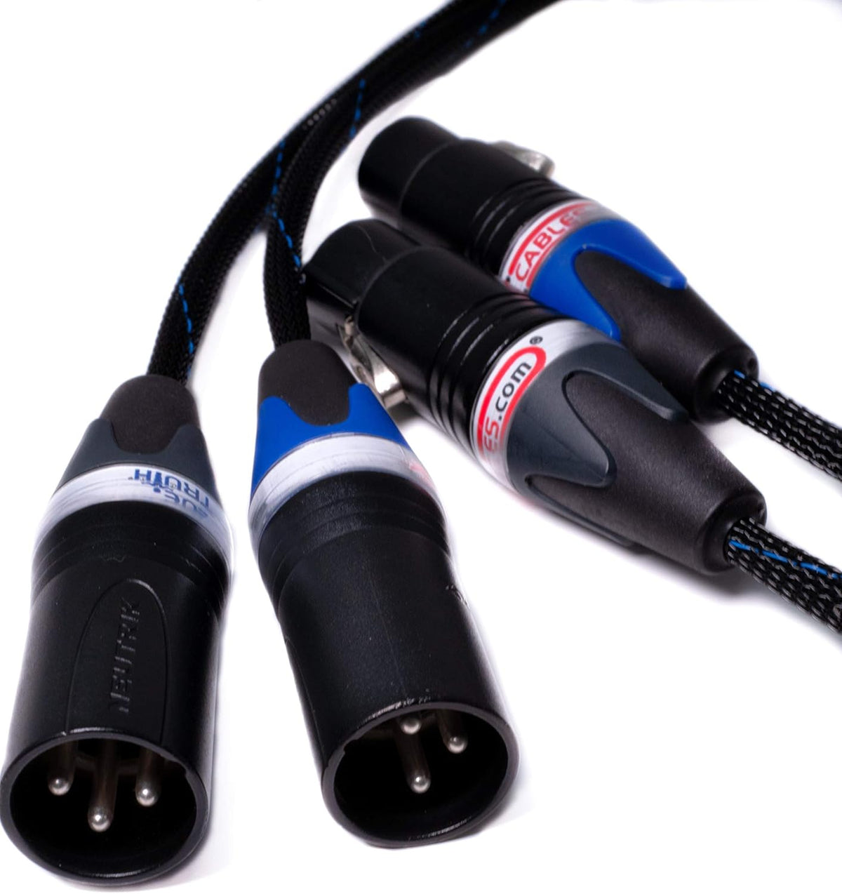 Balanced XLR Cables Stereo Pair Silver/Copper Hybrid Teflon 1.5 Feet V1780