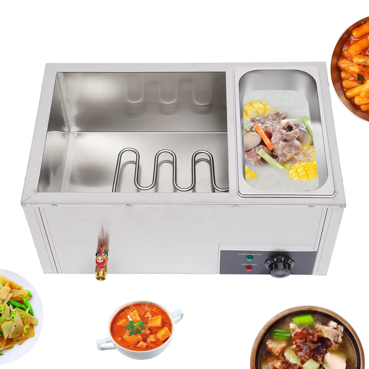 7L Stainless Steel 3 Pan Electric Food Warmer O483126